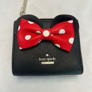 Kate Spade Black Wallet with Red Polka Dot Bow